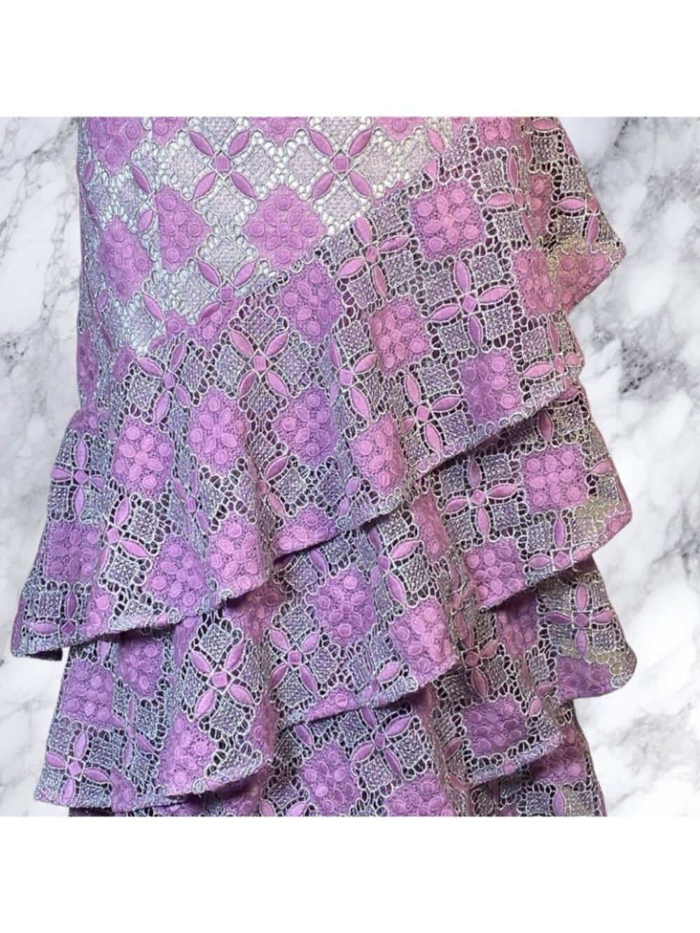 MAJORELLE Oracle Gown in Purple & Silver - Picture 8 of 11